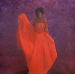 Ragazza in Abito Rosso da Lincoln Seligman